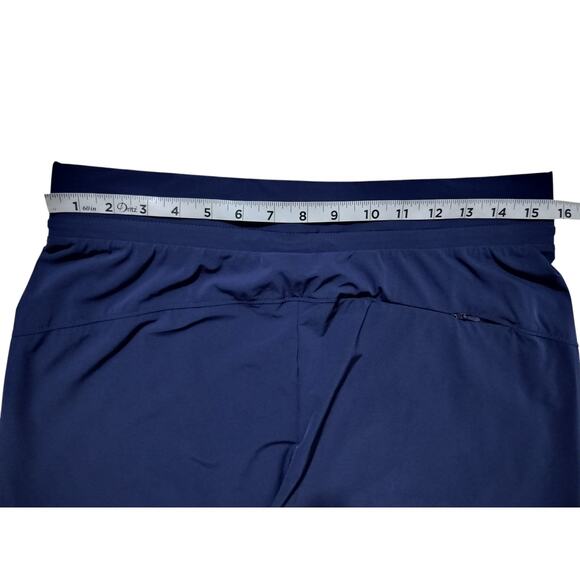 Nike womens Dri-fit Bliss Luxe 7/8 training navy blue pants size L - Picture 9 of 11
